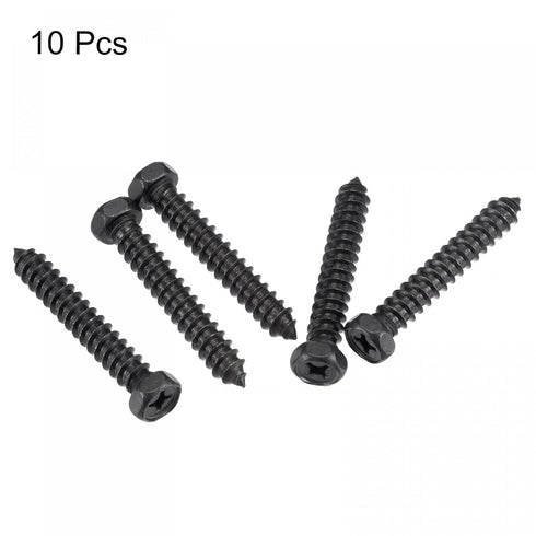 uxcell Hex Lag Screws 5/16" x 2" Carbon Steel Phillips Head Self-Tapping Bolts for Deck Building (10pcs)