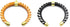 3" Crescent Pendant | Acrylic Focal Pendant | Light Brown with White Slashed Crescent, Black with White Slashed