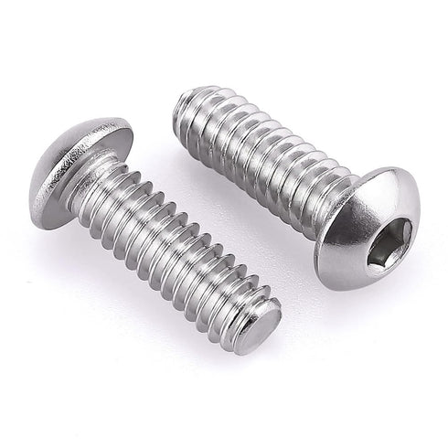 1/4-20 x 3/4" Button Head Socket Cap Bolts Screws, 304 Stainless Steel 18-8, Pack of 30, Allen Hex Drive