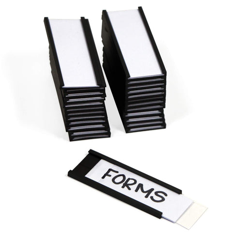 SmartSign Magnetic 'C' Channel Label Holders for Metal Racks and Shelves, 0.75" x 2", Pack of 25