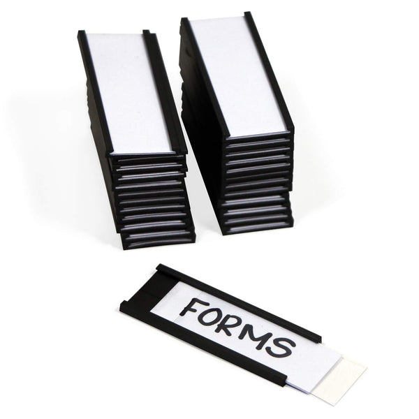 SmartSign Magnetic 'C' Channel Label Holders for Metal Racks and Shelves, 0.75" x 2", Pack of 25