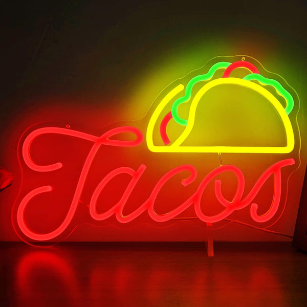 Tacos Neon Sign for Wall Decor Dimmable Led Neon Signs for Business