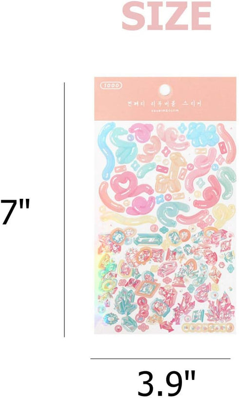 Cute Essential Kawaii Aesthetic Stationery Sticker Pack - 8 Sheets (258+ Stickers) for Planners, Journals, Gifts