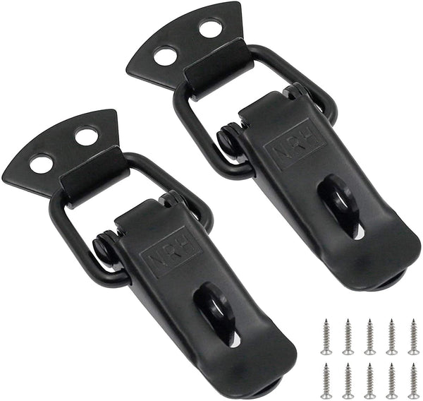 Zorfeter Stainless Steel Spring Loaded Toggle Lock Clasp, Black, Pack of 2 with Mounting Screws