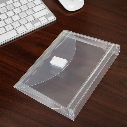 JAM PAPER Plastic Expansion Envelopes, Index Size, 12/Pack, Clear