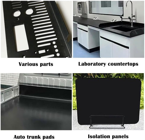 TIHONORI 8mm Projects,1010cm Rigid Polypropylene Plastic Sheet Black PP Sheet for Heavy Duty Storage Units, Benches
