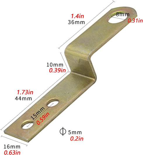 Joyangy (1/2inch) Z Shaped Corner Bracket Furniture Support Bracket with Mounting Screws for Wood Shelves