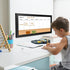 Magnetic Weekly Dry Erase White Board and Cork Board, Black Wood Frame, Magnetic Surface Whiteboard for Home