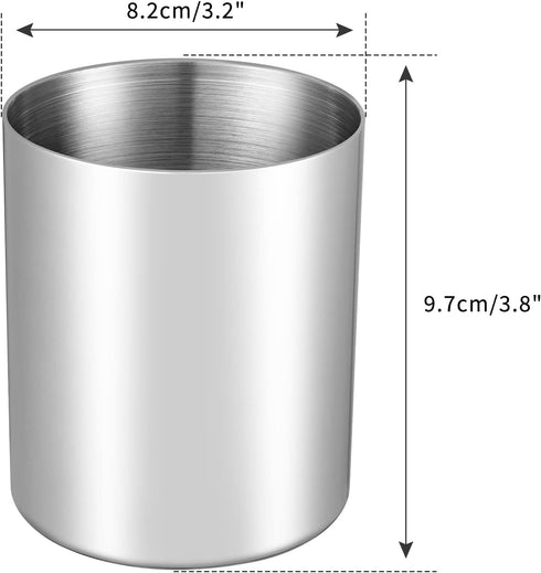 Silver Pencil Holder for Desk, 304 Stainless Steel Pen Cup, Makeup Brush Holder, Stationery Organizer