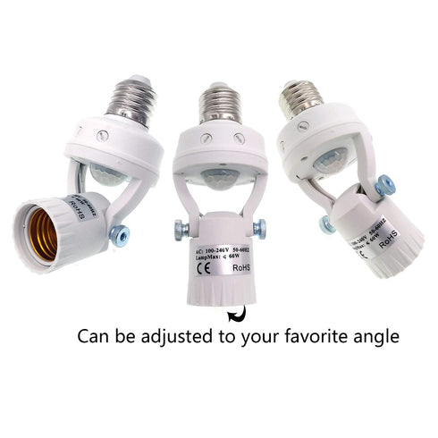 E26 Bulb Bulb TWDRTDD Motion Sensor Light Socket,PIR Motion Screw Adapter, Auto On/Off Night Light Control Smart Sensor