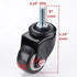 1.5in M8x25 8) Heavy Duty Swivel Caster with Threaded Bar, Nut Spacer, for Shopping Carts, Workbenches and Furniture