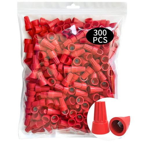 300 Pcs Electrical Wire Connectors, Red Wire Caps Screw Terminals for Twist Nuts Connection
