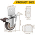 2 Inch Set 4, 600 LBS, Side Mount Casters of Thickened L-Shaped Caster Wheels for Furniture, Total Capacity No Noise