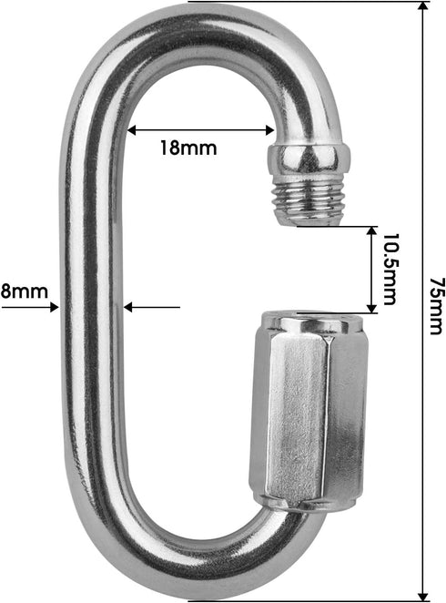 M&R Quick Link Stainless Steel 304 Chain Rope Connector, 1/8" 3/16" 1/4" (5/16"(8MM) 2PC)