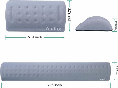 Keyboard and Mouse Wrist Rest Set, Memory Foam Ergonomic Pad for Computer Desk Accessories (Black)