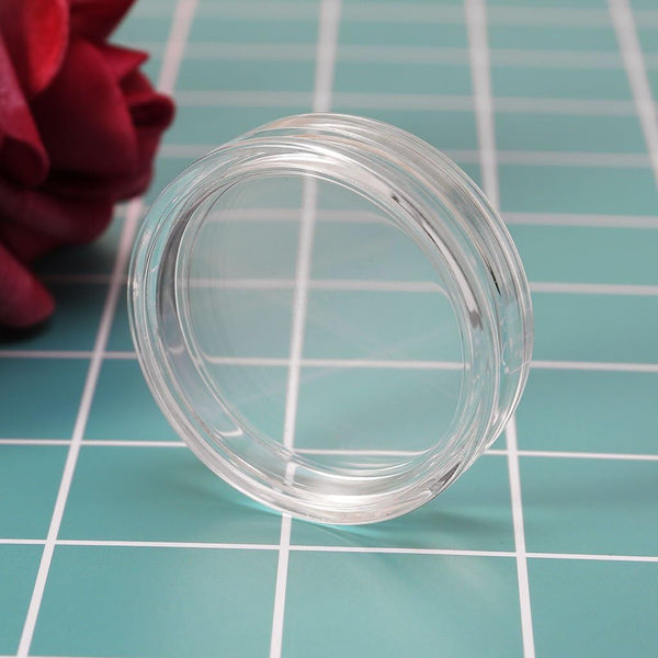 Hisocute 38.6mm Round Acrylic Coin Storage Box Clear Container Organizer For Home Bedroom Office Bookshelf Show Storage