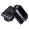 Prescott Plastics 1" x 1 1/2” Ribbed Plastic Hole Caps, 10 Pack, Durable Black Rectangular End Caps for Indoor Outdoor