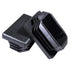 Prescott Plastics 1" x 1 1/2” Ribbed Plastic Hole Caps, 10 Pack, Durable Black Rectangular End Caps for Indoor Outdoor