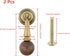 2 Copper Solid Wood Single Hole Handle Wooden Walnut Round Drawer Pull Wood Grain and Brass Finish Kitchen Cabinet