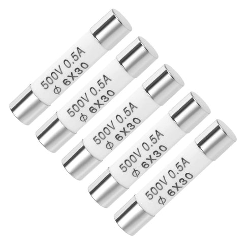 uxcell Ceramic Cartridge Fuses 0.5A 500V 6x30mm Fast Blow Replacement for Audio Amplifier