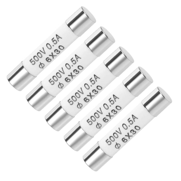 uxcell Ceramic Cartridge Fuses 0.5A 500V 6x30mm Fast Blow Replacement for Audio Amplifier