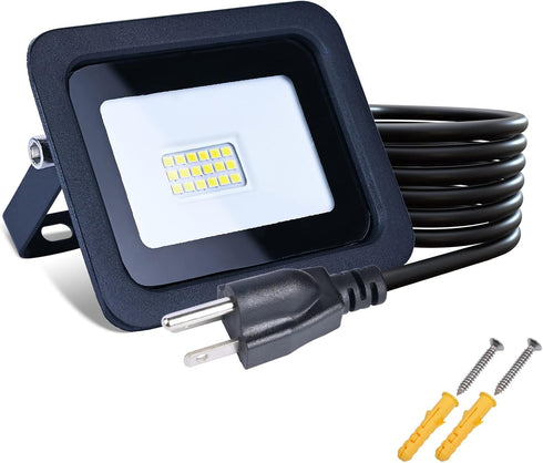 MIWATT MIWAT 20W LED Flood Light with Plug, IP68 Waterproof Outdoor Security Light