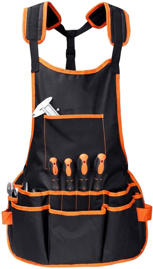 Woodworking Apron with 16 Pockets, Adjustable Size, Durable Canvas Construction for Men and Women