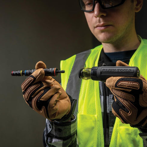 Klein Tools 32933 Impact Driver, SAE 7-in-1 Impact Socket Set, Flip Socket with 6 Hex Driver Sizes, Plus Bit Holding Feature by Klein Tools
