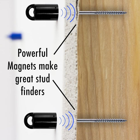 MagnetPAL Heavy-Duty Neodymium Anti-Rust Magnet Magnetic Stud Finder Tool Holder & Retrieval 12lb Pull Black
