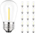 Svater S14 LED Bulbs for Outdoor String Light, E26 Base, 1W Equal to 11W Incandescent, 2700K Warm White, 15 Pack