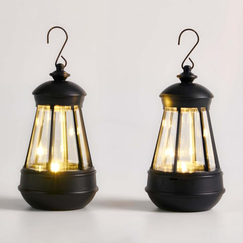 2 Pack 5.4 inch) Small Hanging Solar-Lantern Lights Replacement - Waterproof Mini Solar Lanterns Outdoor Replacement
