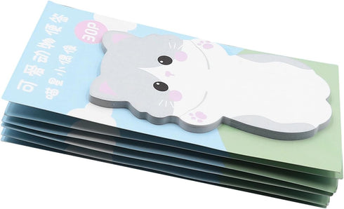 MINGSEECESS 6 Packs Cute Animal Cartoon Sticky Notes Self-Stick Memo Pad Sets for Pet Lovers Women Girls