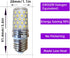 6 Pack E26 LED Light Bulbs 60w Halogen Equivalent Daylight White 6000K Dimmable 6w 600Lm AC 110V 120V 130V Medium Screw Base T10 Corn Bulb by LIENNGKE