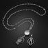 Blulu Retractable Badge Reel Lanyard with 3 ID Holders, Stainless Steel Beaded Chain Necklace