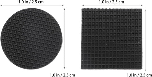 HOOWIFFY 32pcs Set Black Silicone Furniture Pads Chair Feet Protectors Non-Slip Self-Adhesive Anti-Abrasion Floor Mats