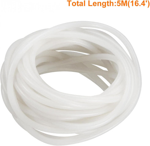 uxcell Flexible Silicone Tube, 6mm ID, 8mm OD, 16.4', Translucent Water Air Hose Pipe