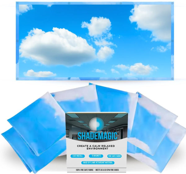 Fluorescent Light Covers for Classroom Office, Light Filter Pack of 2, Eliminate Harsh Glare for Eye Strain