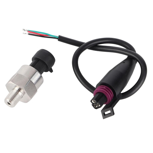 Pressure Transducer Sender Sensor for Oil Fuel Air Water, 1/8" NPT Thread Stainless Steel, 100 PSI