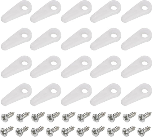 uxcell 20 Pieces Picture Frame Turn Button, 24x10mm for Hanging Pictures, Plastic with 20 Pcs Screws (White)
