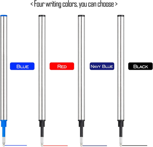 DunBong Rollerball Pen Refills Pack of 5, Fine Point 0.5mm Red Ink Replaceable Ballpoint Pen Refills (Blue)