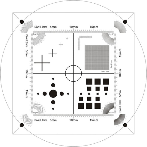 Soft Ruler Microscope Micrometer Calibration Slide for Line Width and Particle Diameter Measurement, High Precision Tool