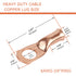 10pcs 6 AWG-3/8” (M10) Ring Terminals, Heavy Duty Copper Wire Lugs Battery Cable Terminal Connectors