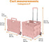 Inspired Living Medium Rolling Collapsible Storage Pack-N-Roll Utility Carts, Telescopic Handle, Raspberry Pink for