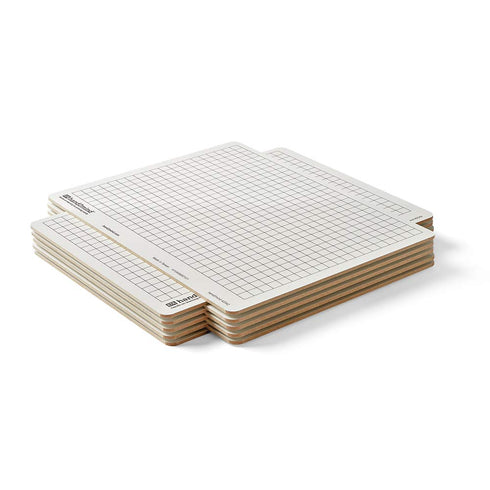 hand2mind Double-Sided Centimeter Grid White Boards, Pack of 10, Portable Dry Erase Boards