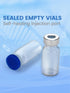 7ml Glass Vials for Injections, Self-Healing Injection Port, Sterile Empty Vials with Sealed Cap (10 Pack)
