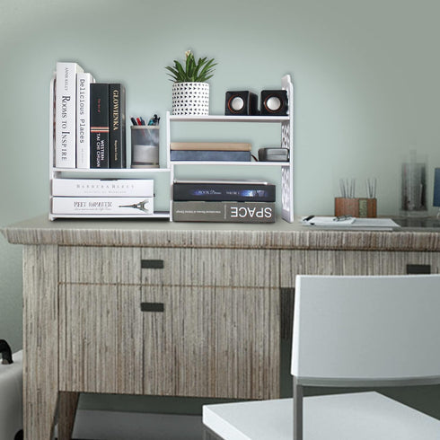 YGYQZ Small Bookshelf for Desktop Storage, Mini Cute Office Desk Shelves for Women and Kids
