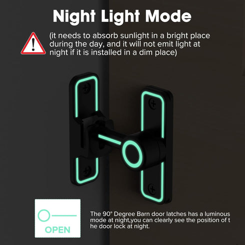 Sliding Barn Door Lock Hardware, 90 Degree Locks for Barn Doors, Flip Gate Latches for Outdoor and Garage Use