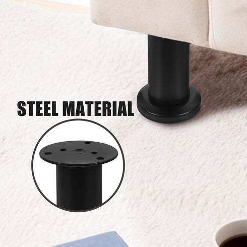 4pcs 12-18cm SHERCHPRY Adjustable Bed Legs Bed Frame Support Feet with Extendable Height Black Furniture Legs