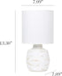 LT1171-OFF 13.78" Simple Designs Chic Glow Marble Inspired Concrete Table Lamp with Fabric Shade, for Bedroom, Office
