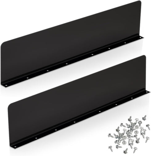 2 Pcs Gutter Valley Splash Guards, Downspout Diverter Roofing Gutter Guards with 20 Screws, Black